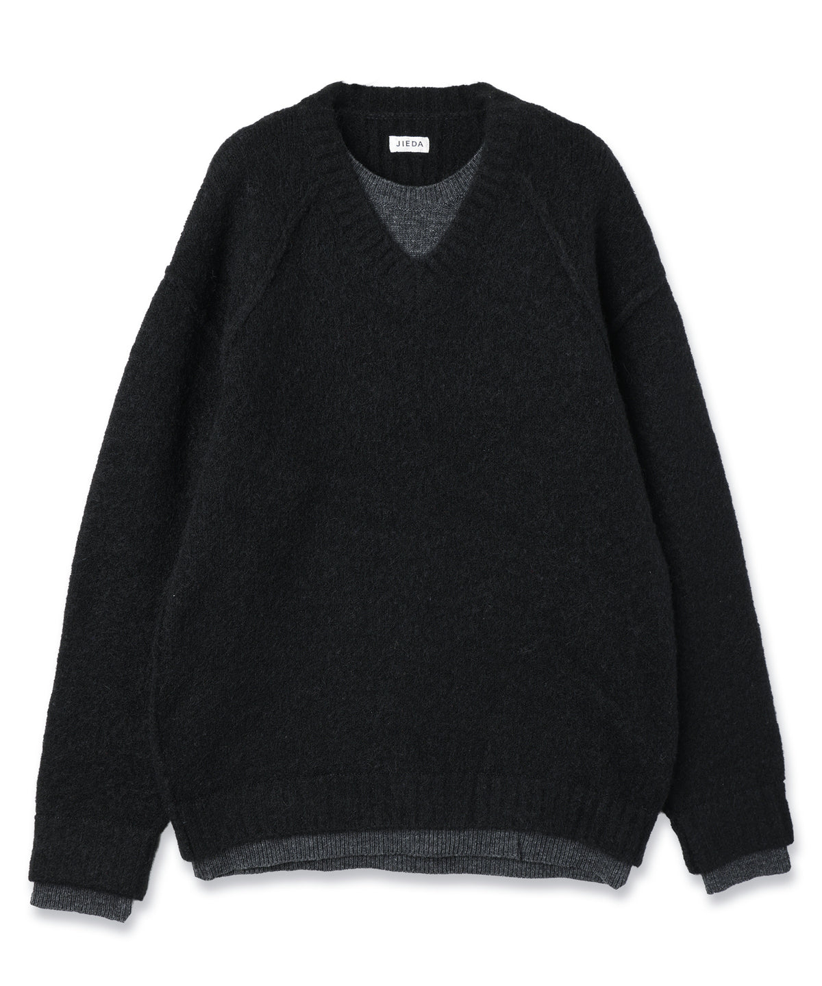 JIEDA　LAYERED MOHAIR V-NECK SWEATER