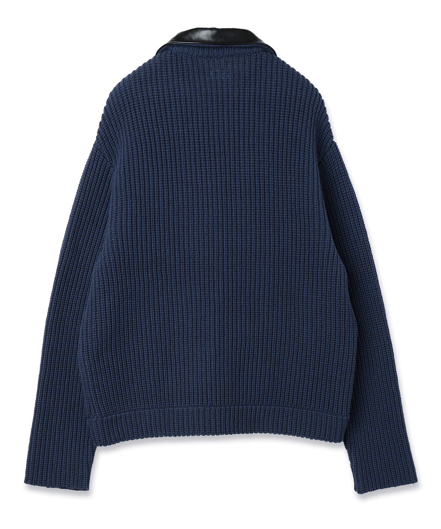 JIEDA　LEATHER-COLLAR KNIT WORK JACKET