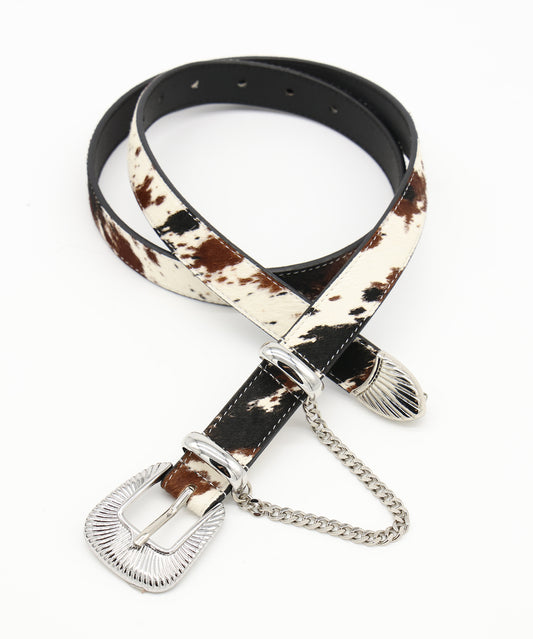 JIEDA　HAIRCALF WESTERN BELT