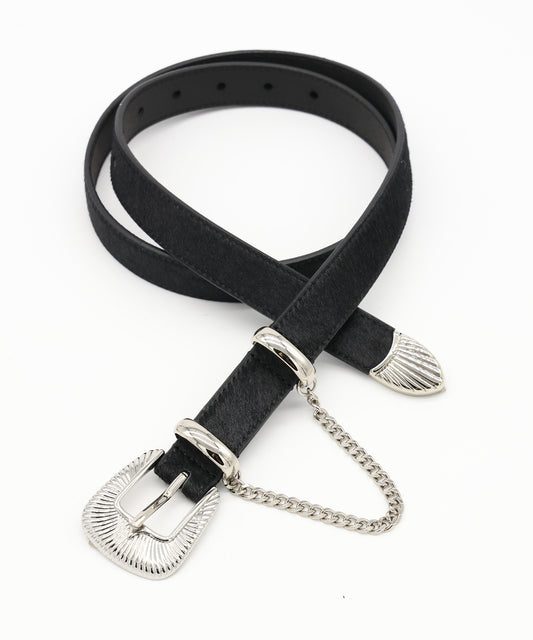 JIEDA　HAIRCALF WESTERN BELT