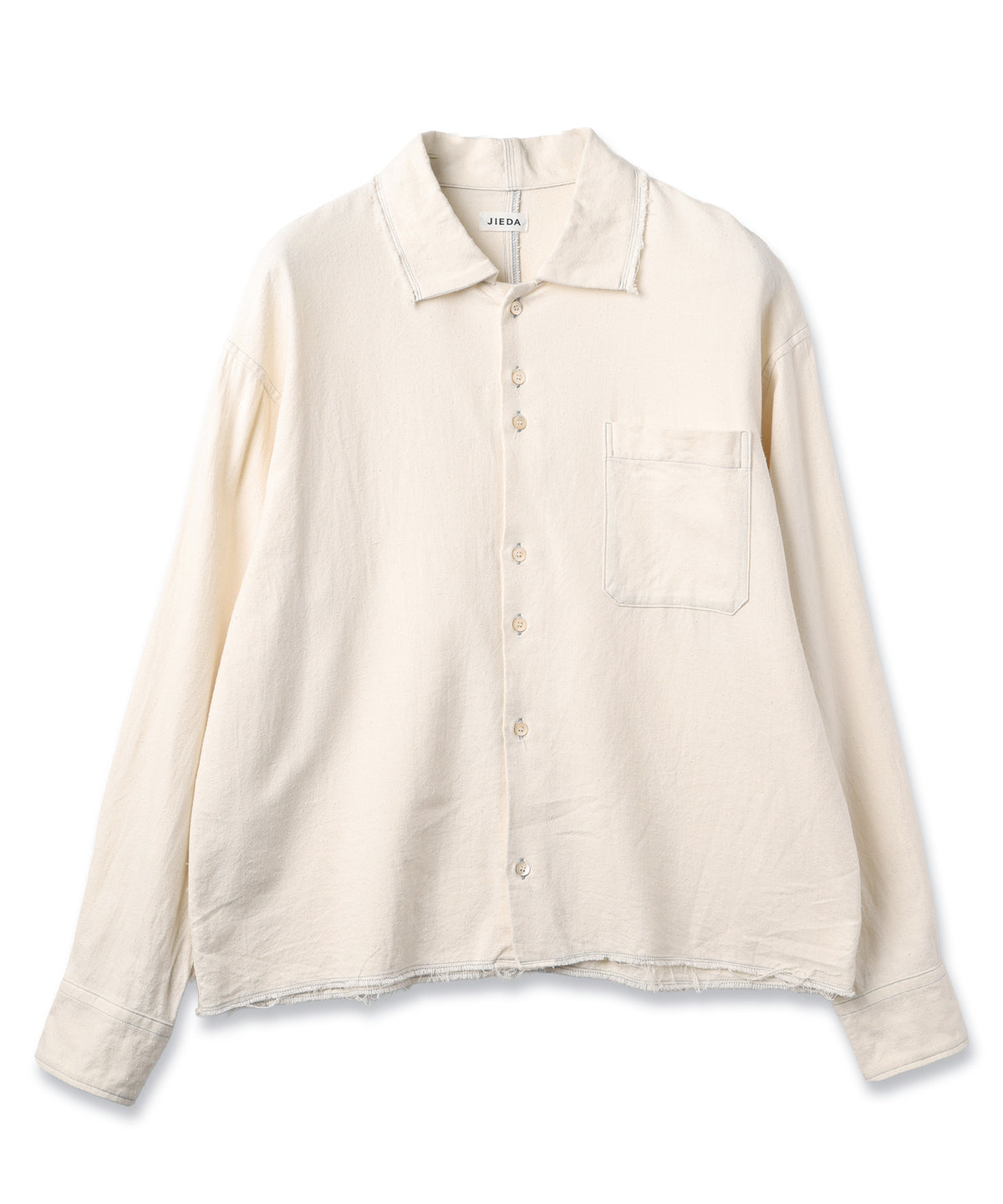 JIEDA　COTTON SILK CUT-OFF SHORT SHIRT