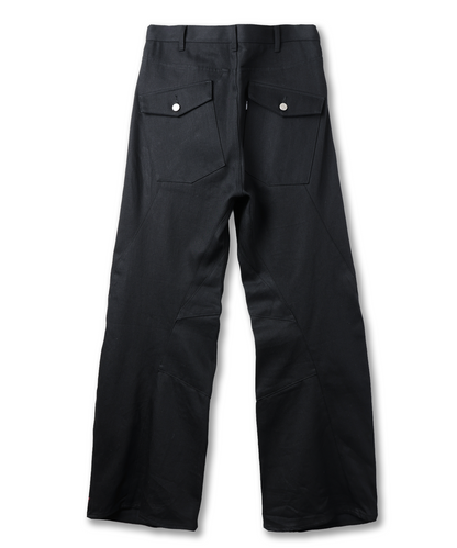 JIEDA　ENGINEERED DRAPING FLARE DENIM PANTS