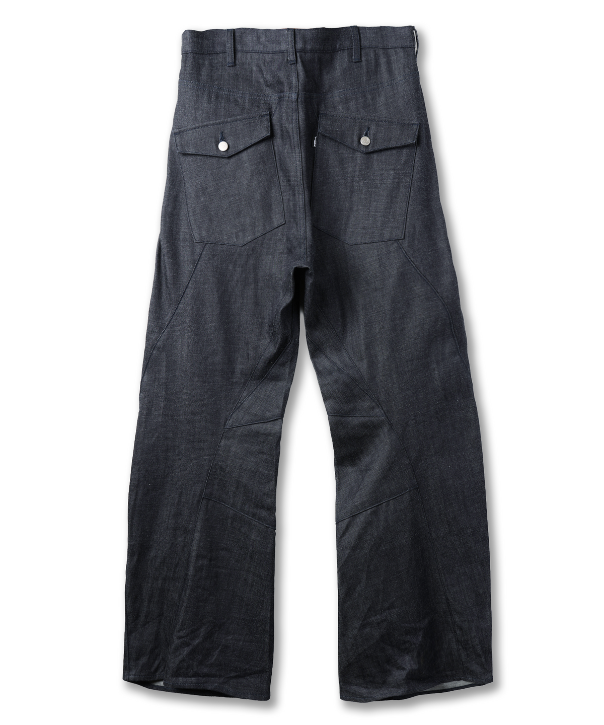 JIEDA　ENGINEERED DRAPING FLARE DENIM PANTS