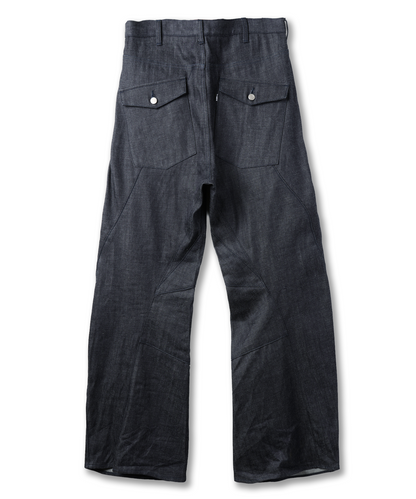 JIEDA　ENGINEERED DRAPING FLARE DENIM PANTS