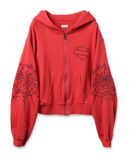 JIEDA　SPYDER-EMBROIDERED SLEEVE HOODIE