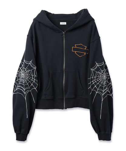 JIEDA　SPYDER-EMBROIDERED SLEEVE HOODIE
