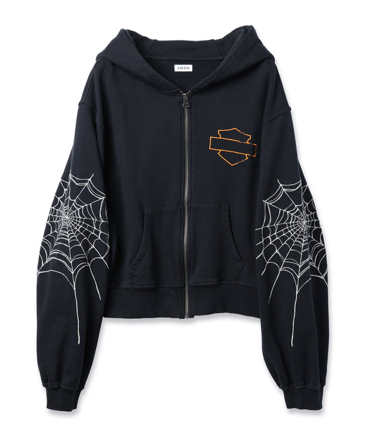 JIEDA　SPYDER-EMBROIDERED SLEEVE HOODIE