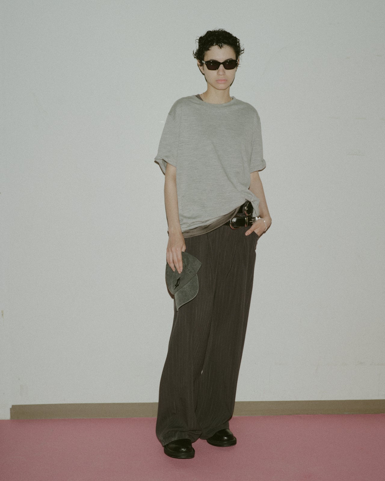 JIEDA　STRIPE WIDE ONE TUCK PANTS