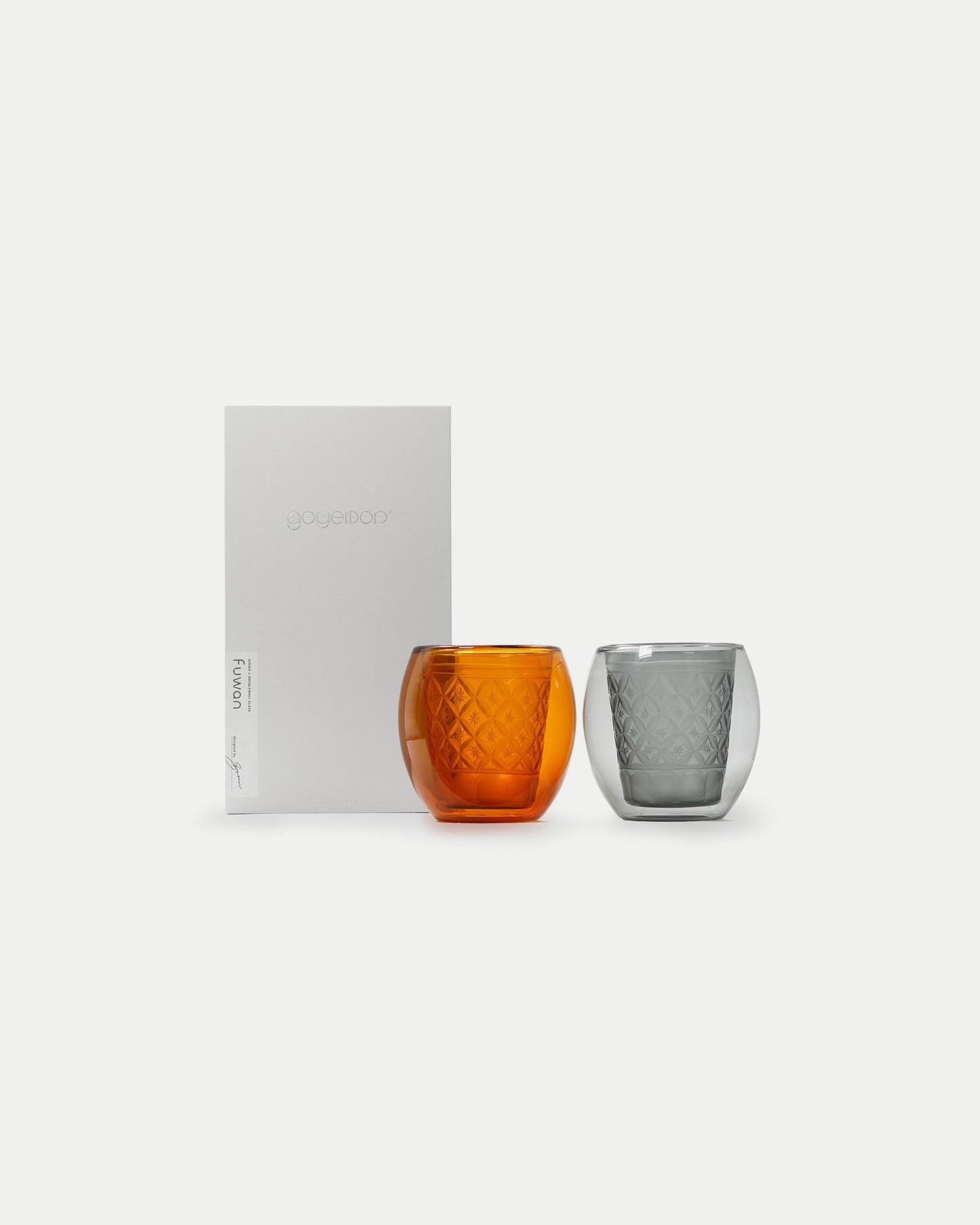 goyemon　KIRIKO × DOUBLE WALL GLASS “ Fuwan ” / KOHAKU・KOKUYOU