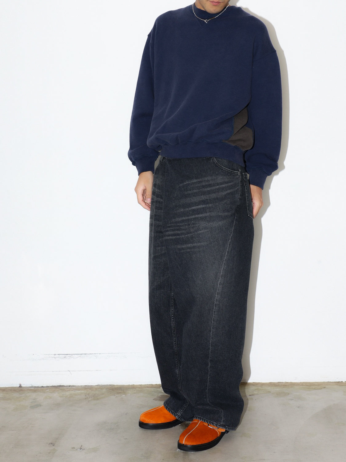 OVER WRAP DENIM PANTS