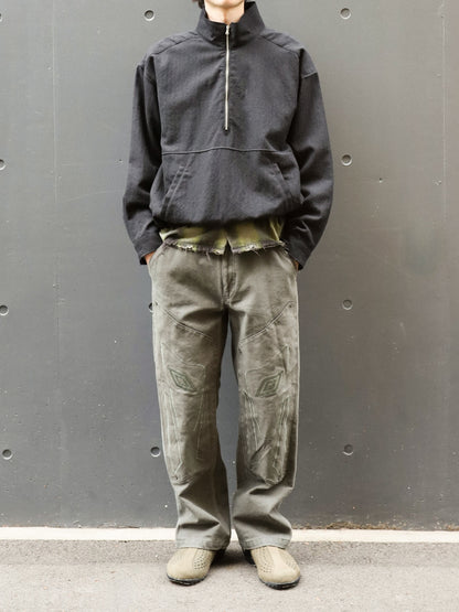 ANCELLM　WOOL HALF ZIP PULL OVER SHIRT