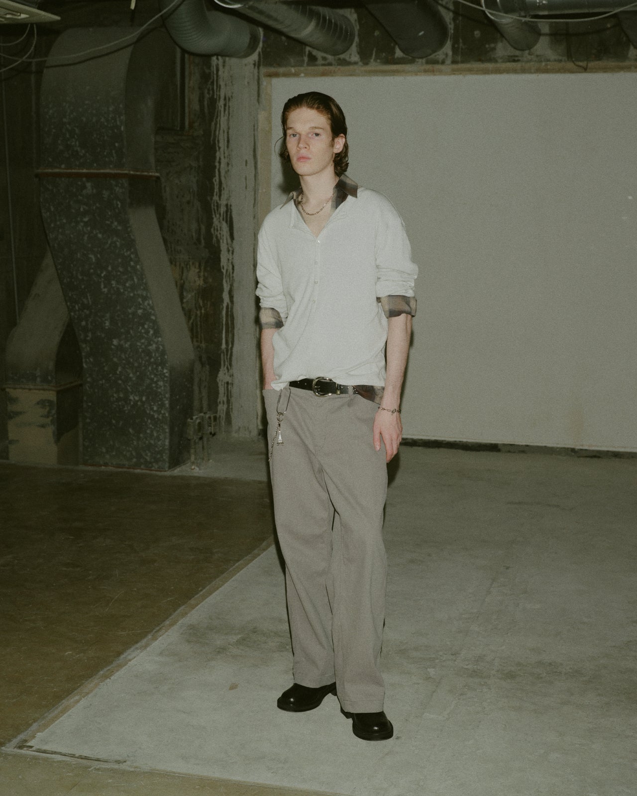 JIEDA　VINTAGE LIGHT RIB HENRY NECK L/S