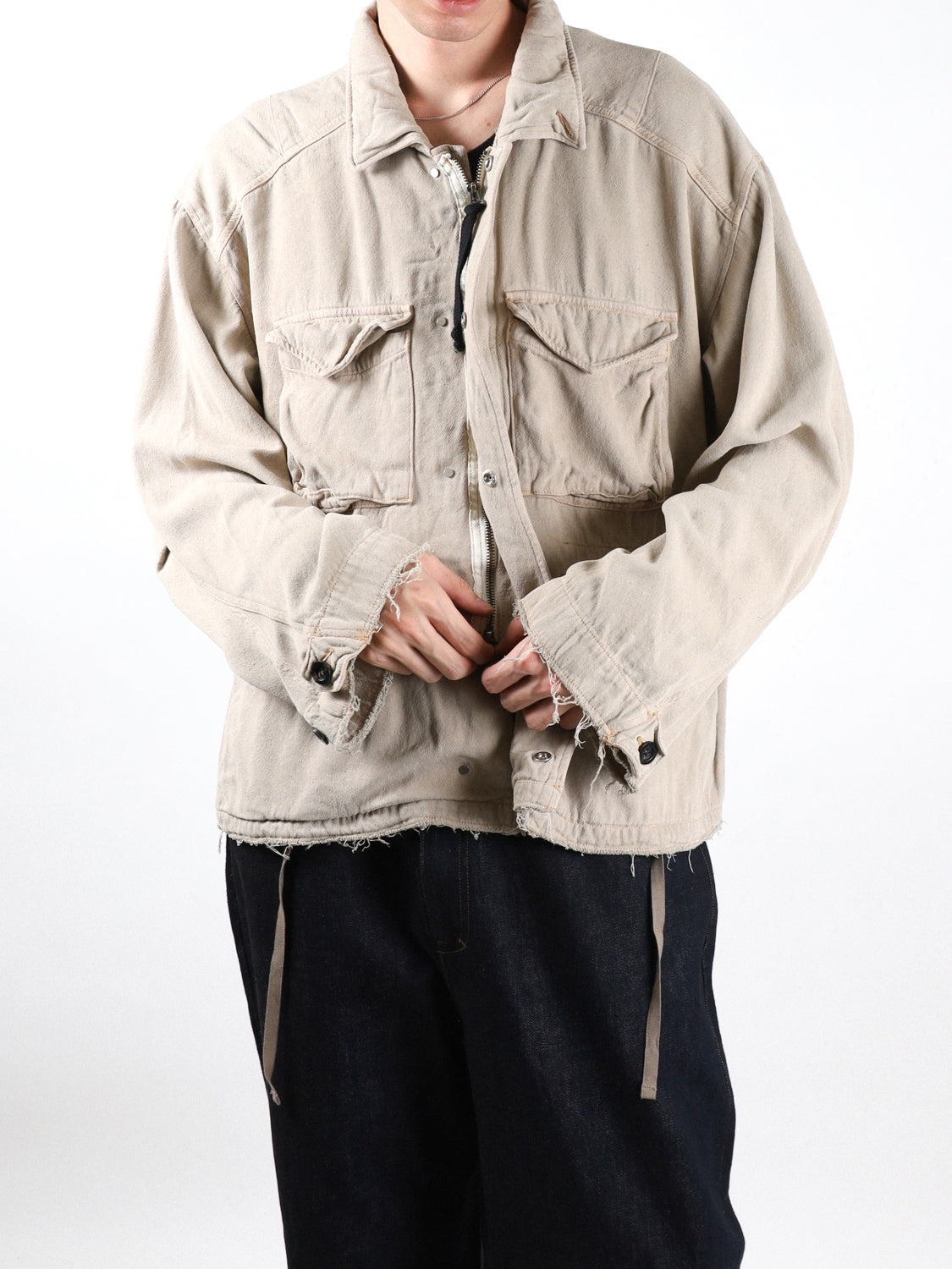 ANCELLM　SILK SUEDE FIELD JACKET