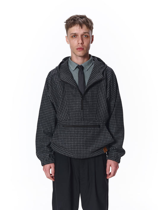 CHECK PULLOVER PARKA