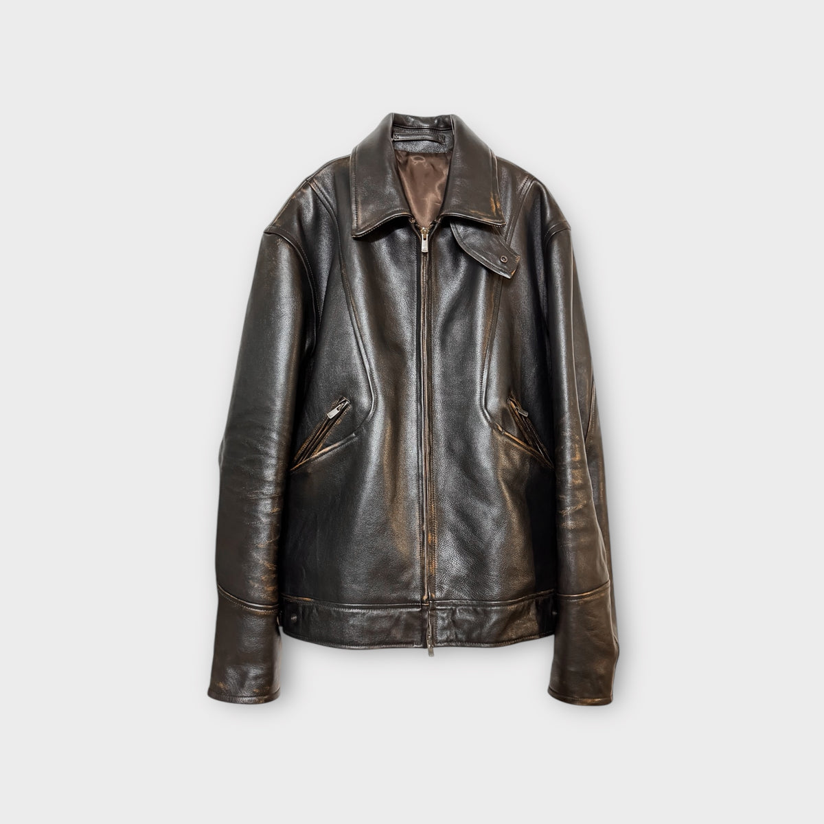 ANTHEM A　COW LEATHER VINTAGE ZIP BLOUSON