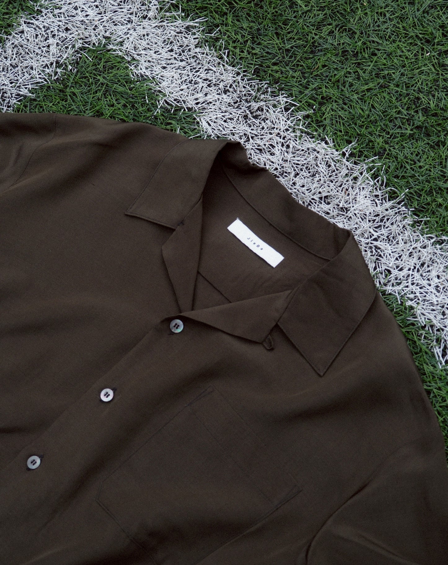 RAYON WOOL OPEN COLLAR SHIRT S/S