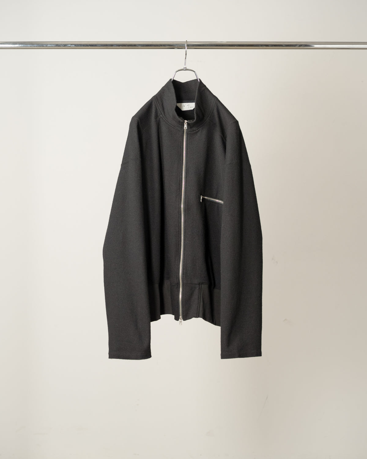 ANCELLM　SHRINK WOOL ZIP UP STAND BLOUSON