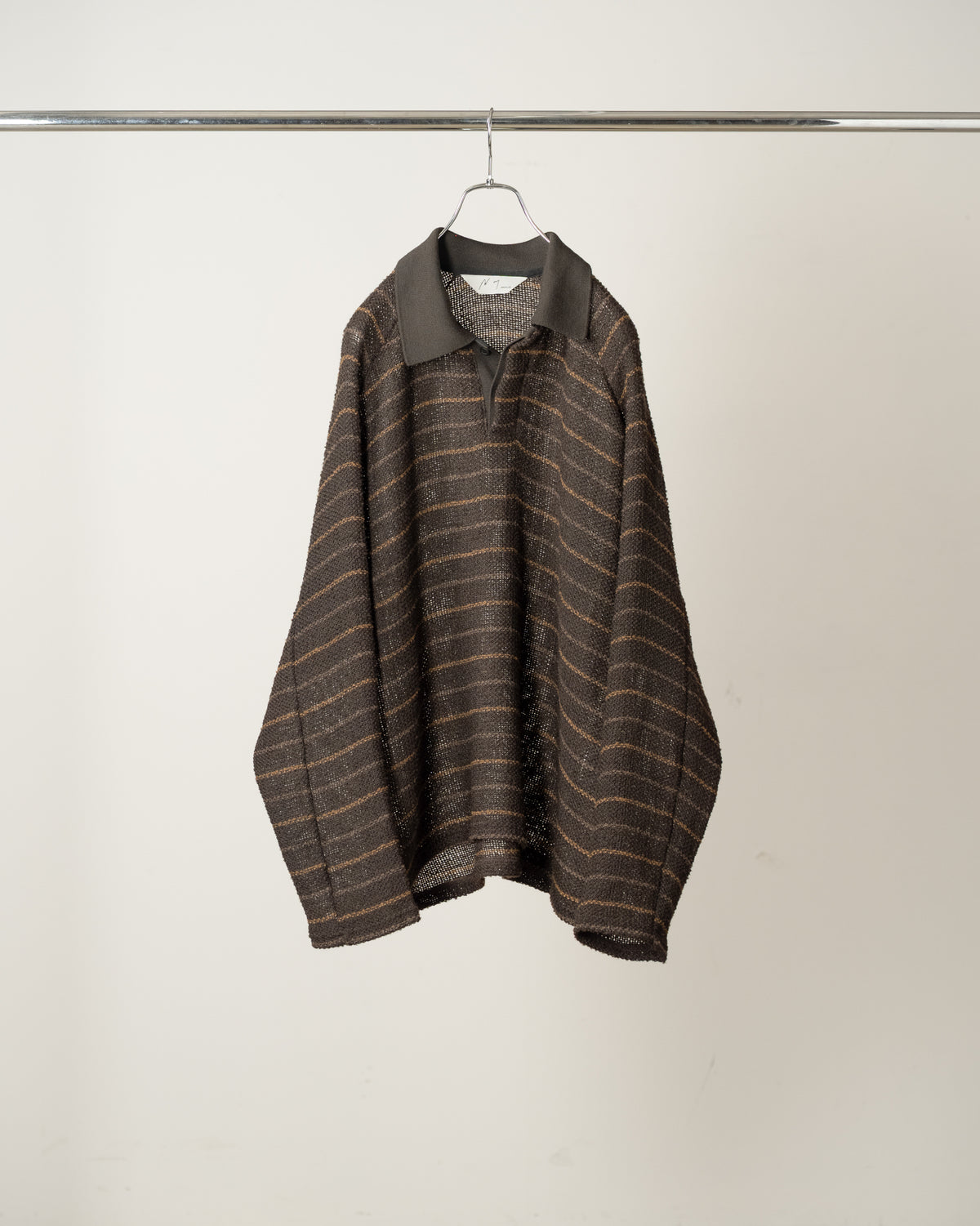 ANCELLM　CUT BORDER SKIPPER SHIRT