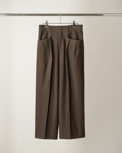 ANCELLM　WOOL CUT WIDE TUCK SLACKS
