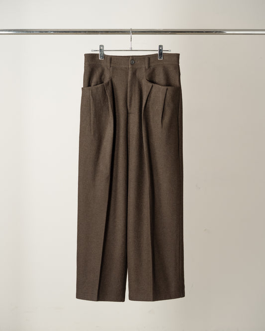 ANCELLM　WOOL CUT WIDE TUCK SLACKS