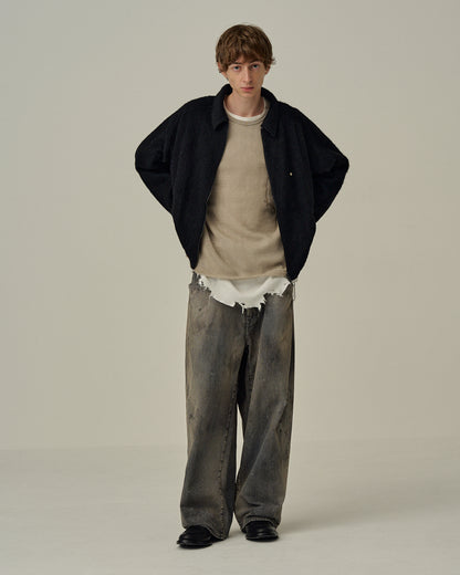 SHAGGY ZIP UP SHIRT