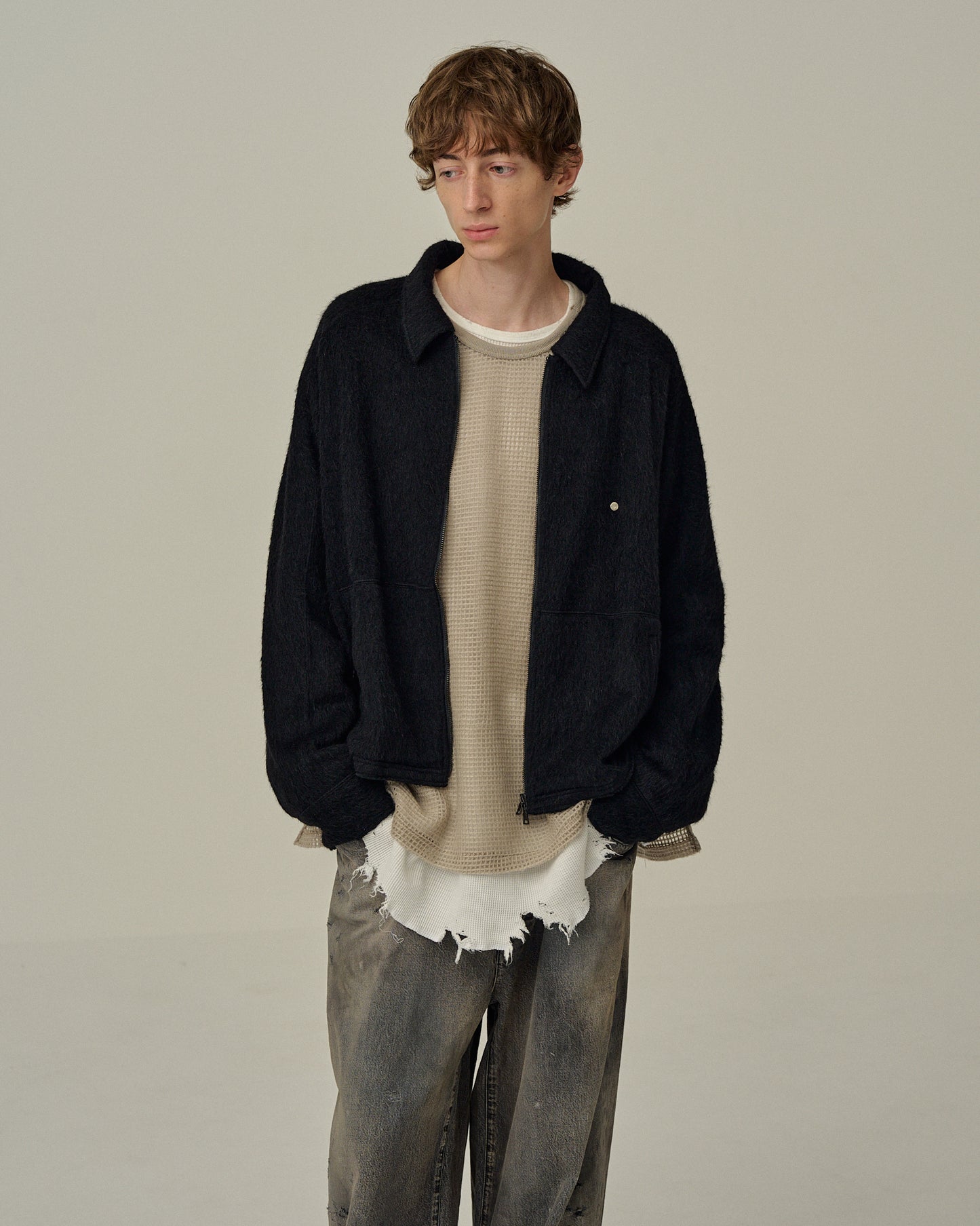 SHAGGY ZIP UP SHIRT