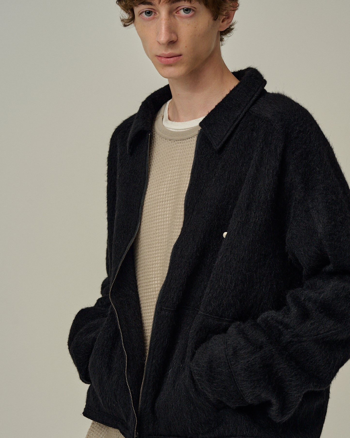 SHAGGY ZIP UP SHIRT