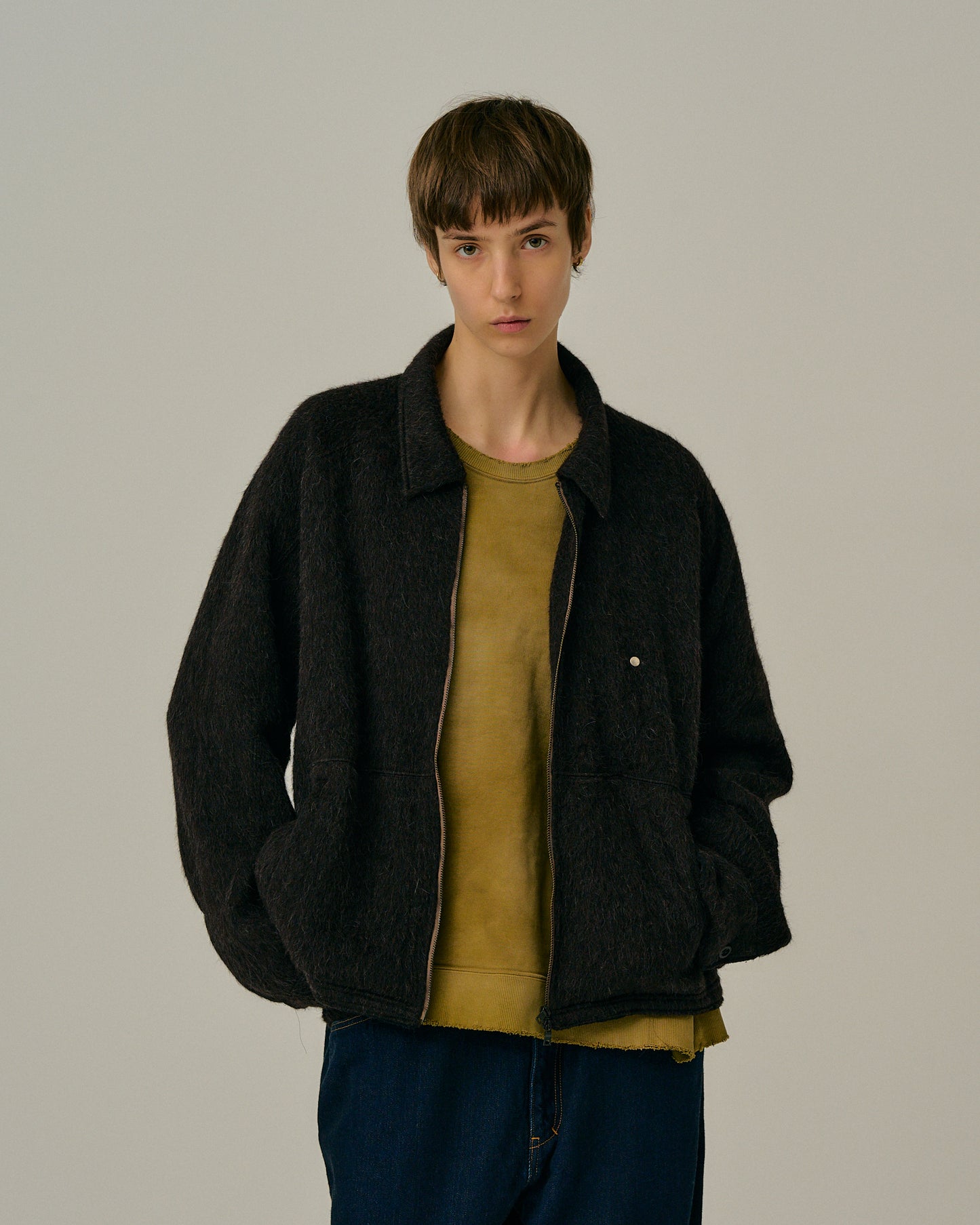 SHAGGY ZIP UP SHIRT