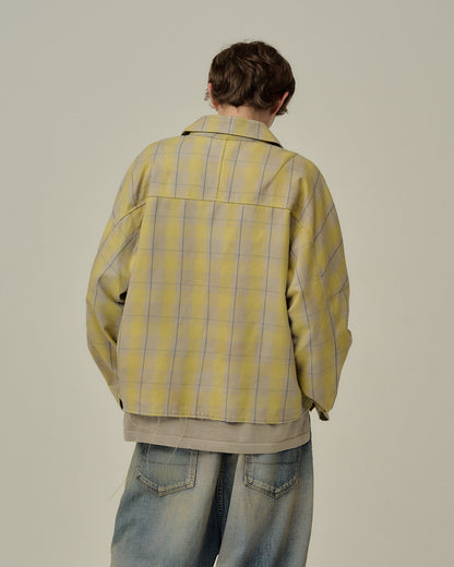 C/R CHECK SHORT ZIPUP SHIRT JACKET