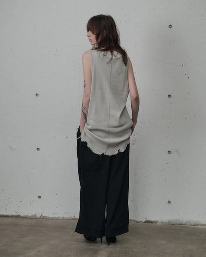 ANCELLM　BELTED CREPE TUCK SLACKS