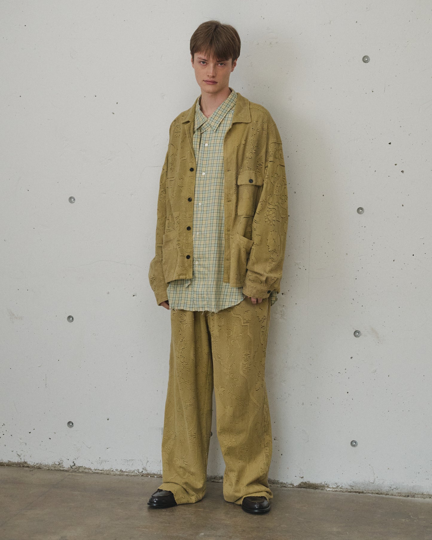 ANCELLM　AGING LACE WORK SHIRT