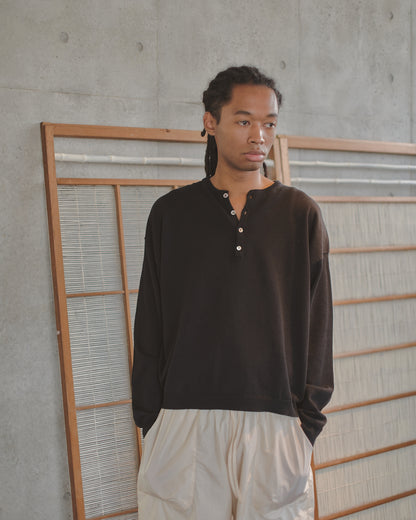 refomed　OLD MAN HENLEY NECK KNIT