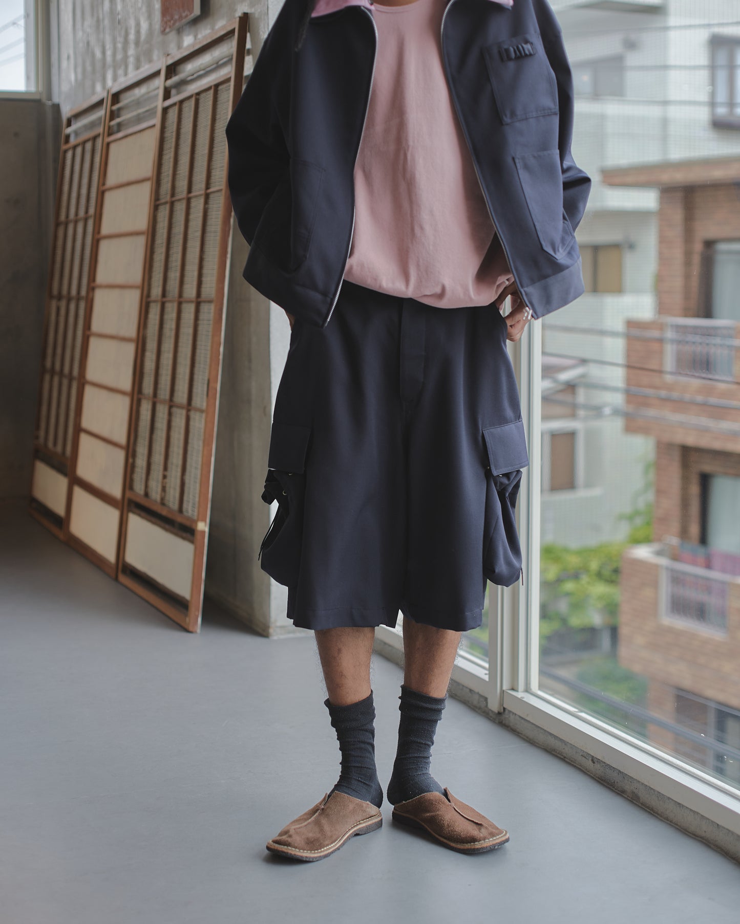 refomed　"KINCHAKU" WOOL TRUNKS