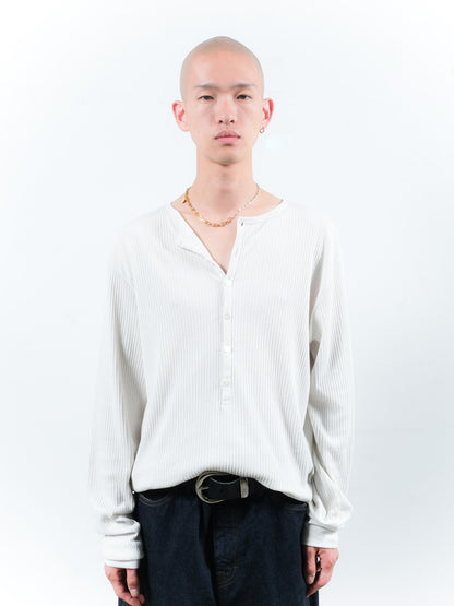 JIEDA　VINTAGE LIGHT RIB HENRY NECK L/S