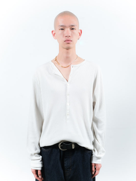 JIEDA　VINTAGE LIGHT RIB HENRY NECK L/S