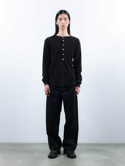 JIEDA　VINTAGE LIGHT RIB HENRY NECK L/S