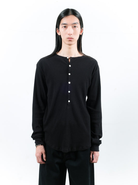 JIEDA　VINTAGE LIGHT RIB HENRY NECK L/S