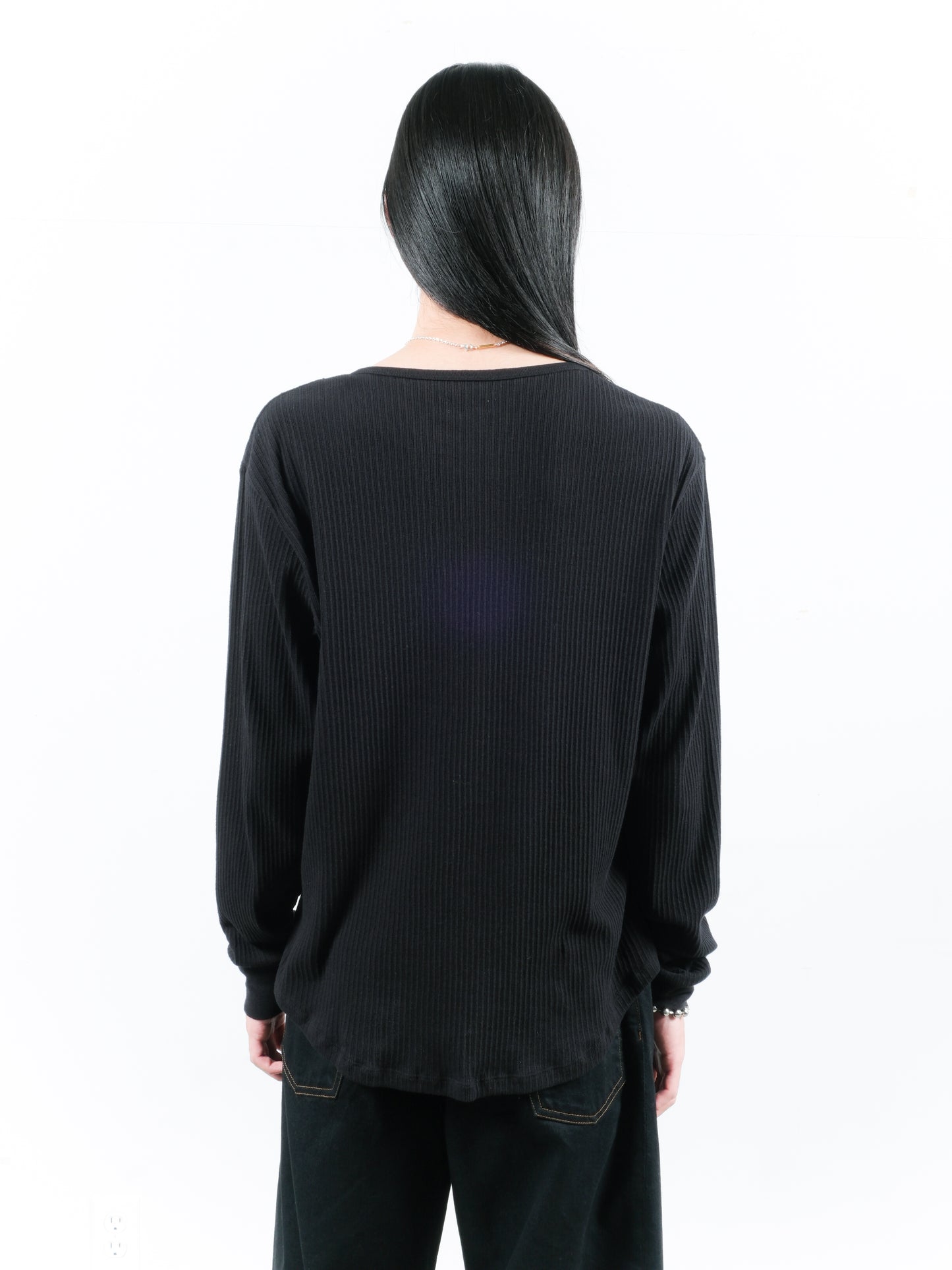 JIEDA　VINTAGE LIGHT RIB HENRY NECK L/S