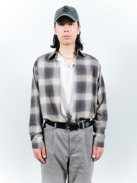 JIEDA　CHECK SKIPPER SHIRT