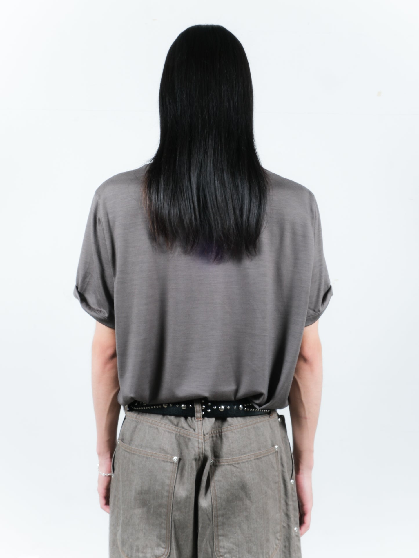 JIEDA　SLEEVE ROLL UP WOOL TEE