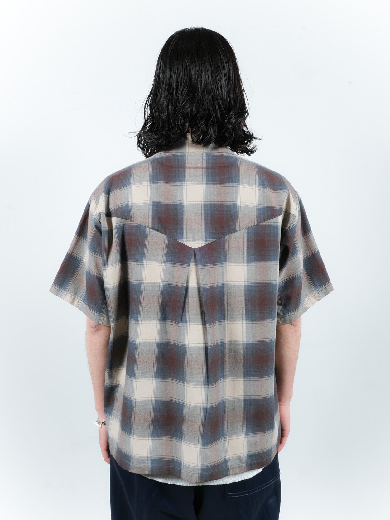 JIEDA　CHECK OPEN COLLAR SHIRT S/S