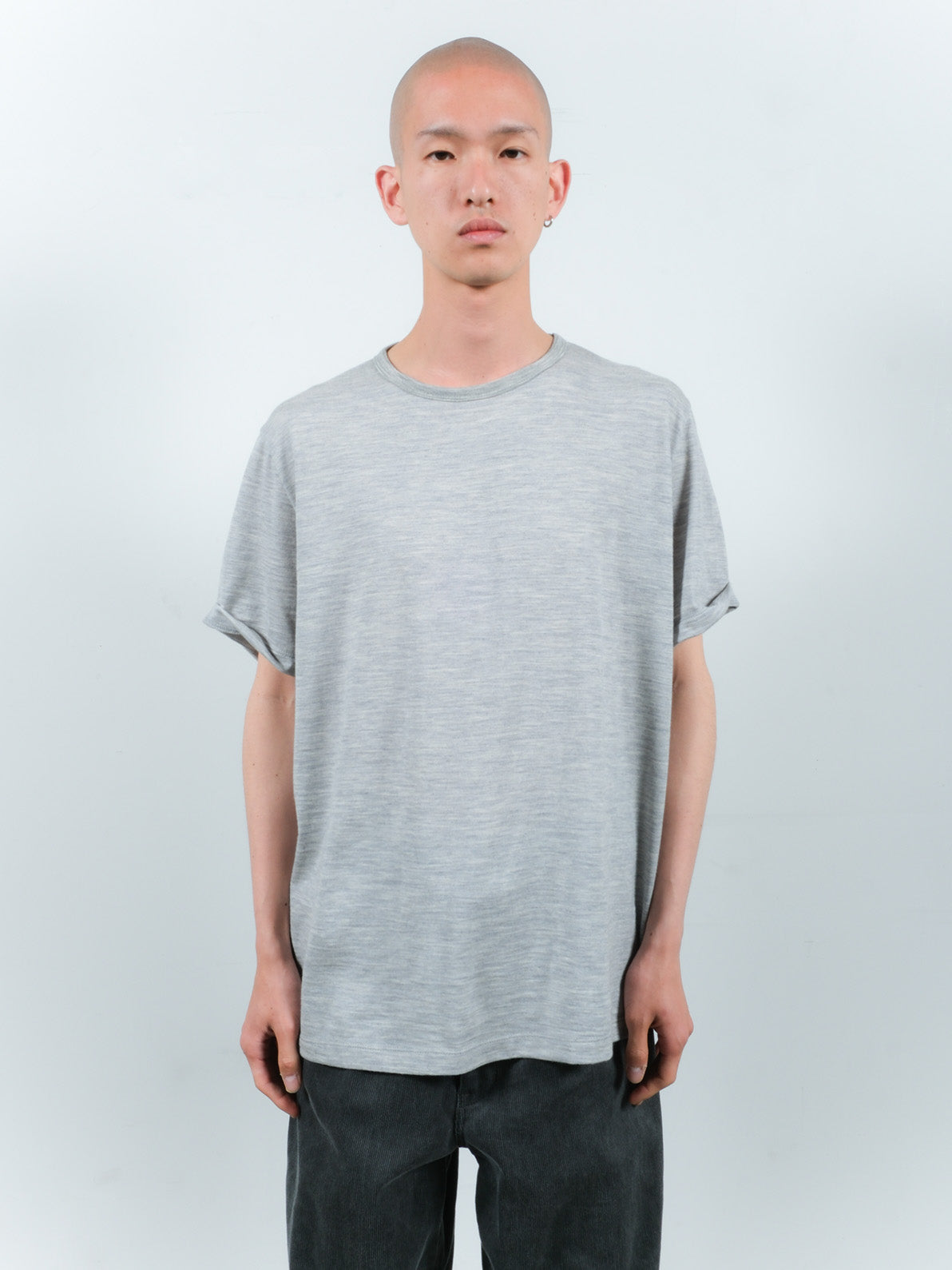 JIEDA　SLEEVE ROLL UP WOOL TEE