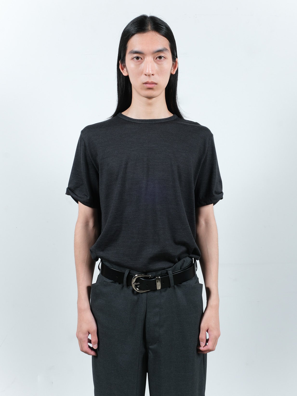 JIEDA　SLEEVE ROLL UP WOOL TEE