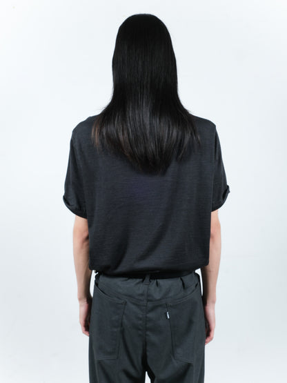 JIEDA　SLEEVE ROLL UP WOOL TEE