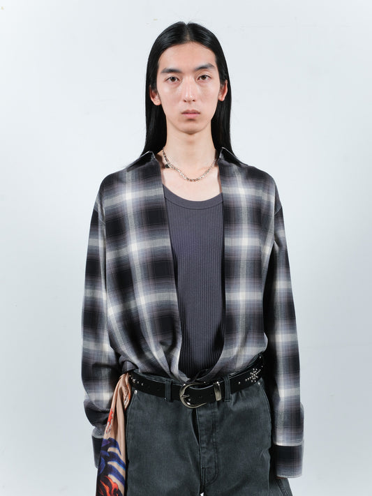 JIEDA　CHECK SKIPPER SHIRT