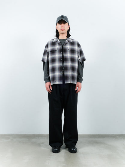 JIEDA　CHECK OPEN COLLAR SHIRT S/S