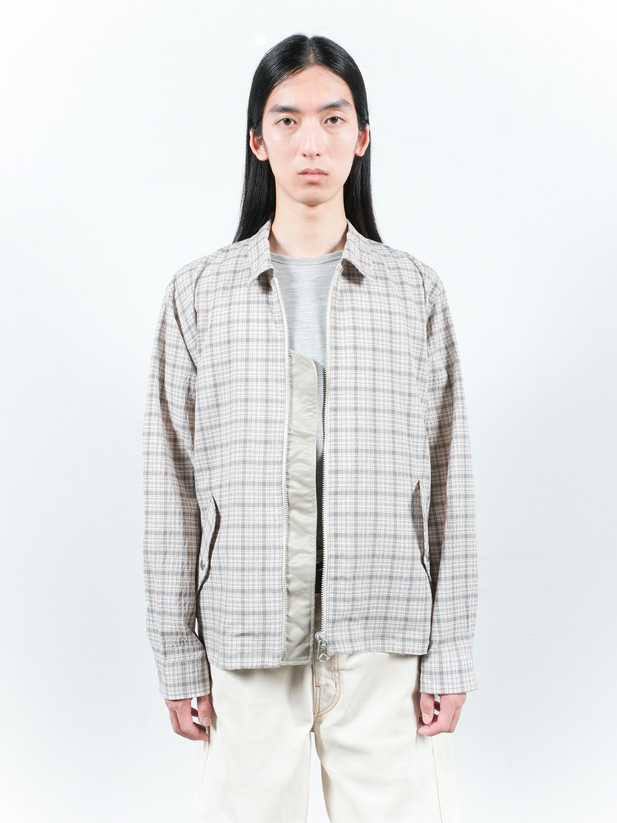 JIEDA　SEERSUCKER ZIP SHIRT