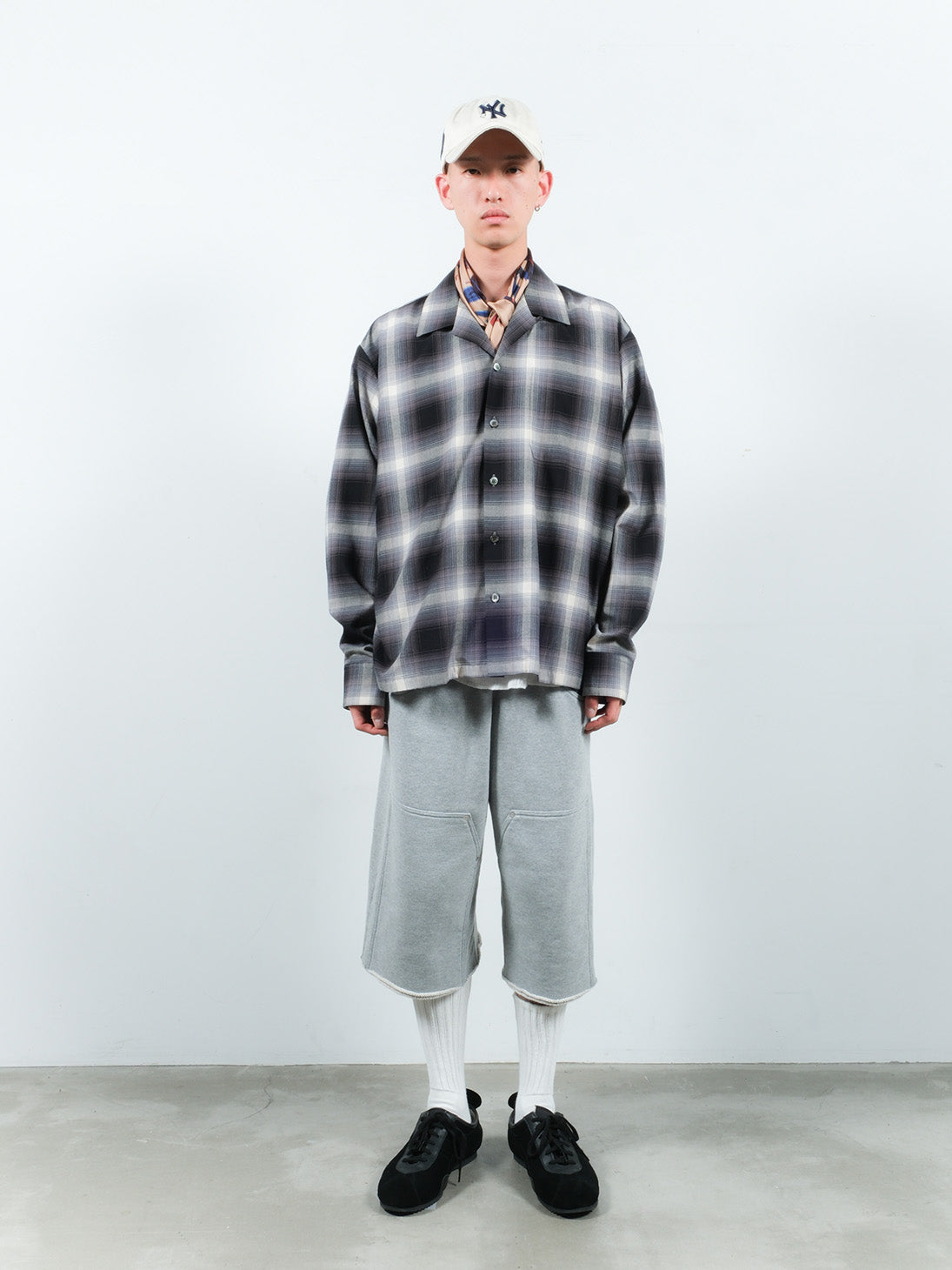 JIEDA CHECK OPEN COLLAR SHIRT – KIKUNOBU