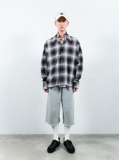 JIEDA　CHECK OPEN COLLAR SHIRT