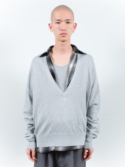 JIEDA　COTTON SILK V NECK KNIT